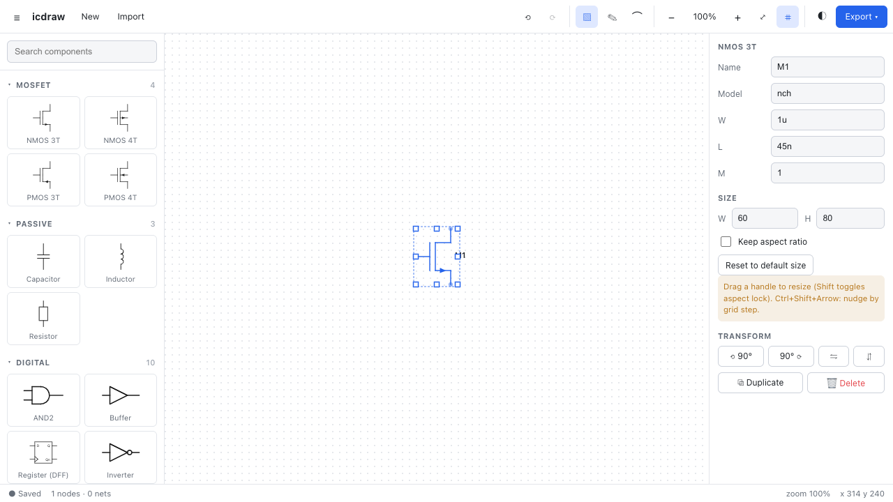 icdraw 缩放手柄