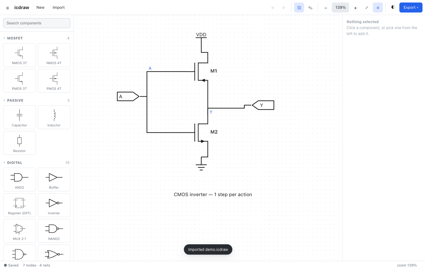 icdraw 桌面浅色界面